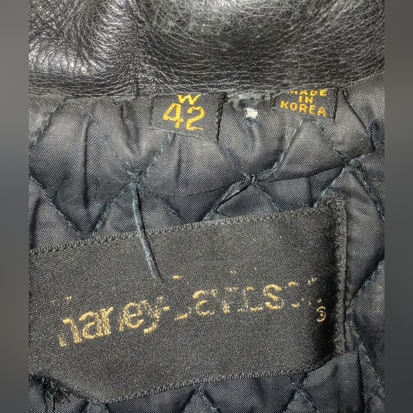 Vintage 70s AMF Harley Davidson Leather Motorcycle Jacket Size 42 Black - Picture 3 of 6